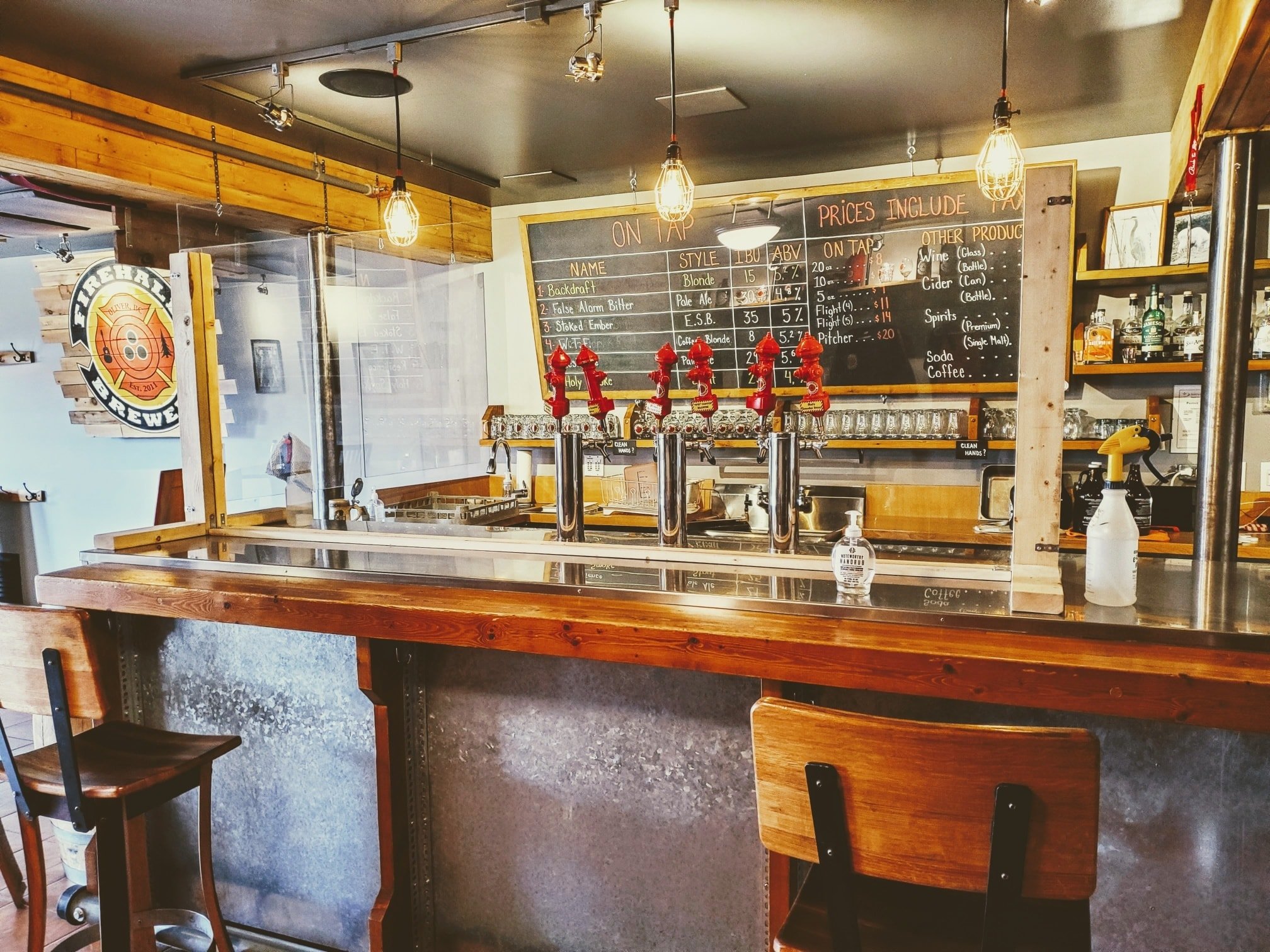 Firehall Brewery tasting room